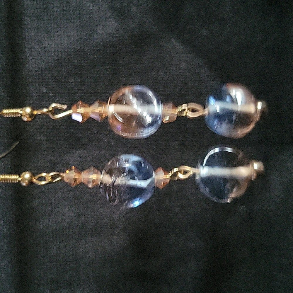 Handcrafted Murano glass and hematite earrings